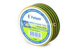 011509 Folsen Изоляционная лента ПВХ 15 мм x 10 м, желто-зеленая