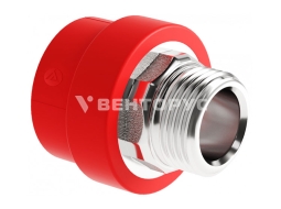 SLT BLOCKFIRE RED Муфта комбинированная PP-R НР 75×2.1/2" под ключ