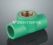 25004 Aquatherm Тройник Fusiotherm green pipe с внутр. рез. 16x1/2"x16