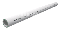 TEBO Труба PP-R/GF/PP-R SDR 6 со стекловолокном PN20 25x4,2 мм, 4 м, белая