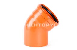 Хемкор Отвод канализационный наружный НПВХ 400x30, рыжий