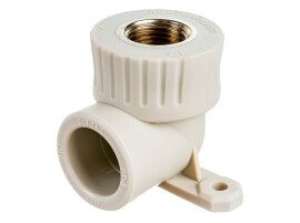 RTP Alpha Угольник комбинированный с креплением PP-R 25x3/4" ВР серый