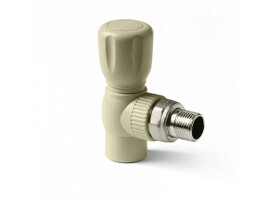 Pro Aqua PP-R Шаровой кран для радиатора угловой 25x3/4" серый