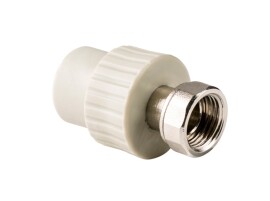RTP Alpha Муфта с накидной гайкой PP-R 20х1/2" ВР мет. штуцер, серая