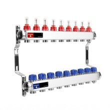 Varmega Коллекторная группа с расходомерами ВР 1", на 9 контуров 3/4" EK, нержавеющая сталь