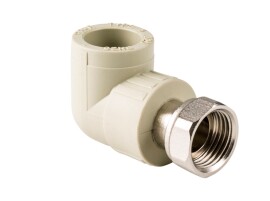 RTP Alpha Угольник с накидной гайкой PP-R 20х3/4" мет. штуцер, серый