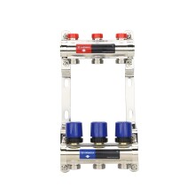 Varmega Коллекторная группа для отопления ВР 1", на 3 контура 3/4" EK, латунь