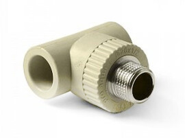 Pro Aqua PP-R Тройник комбинированный 20x1/2" серый