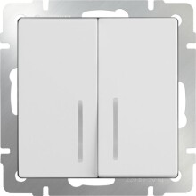Werkel Выключатель двухклавишный с подсветкой WL01-SW-2G-LED, белый