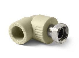 Pro Aqua PP-R Угольник с накидной гайкой 25x3/4" серый