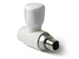 Pro Aqua PP-R Шаровой кран для радиатора прямой 25x3/4" белый