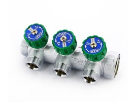 MultiFAR Коллектор регулирующий 3/4" ВР-НР на 3 отвода 1/2" НР евроконус