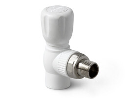 Pro Aqua PP-R Шаровой кран для радиатора угловой 25x3/4" белый