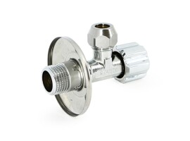 UNI-FITT Вентиль Н-обж 1/2" x 10 мм (3/8") для подкл. бачков / смесителей, хром.