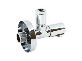 UNI-FITT Вентиль Н-обж 1/2" x 10 мм (3/8") LUX, для подкл. бачков / смесителей, хром, рукоятка метал