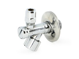 UNI-FITT Вентиль Н-обж 1/2" x 10 мм (3/8") для подкл. бачков / смесителей с фильтром, хром.