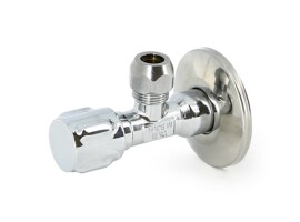 UNI-FITT Вентиль Н-обж 1/2" x 10 мм (3/8") для подкл. бачков / смесителей, хром, рукоятка металл