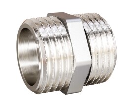 LD Ниппель латунный НР DN 15, 1/2", никелированный