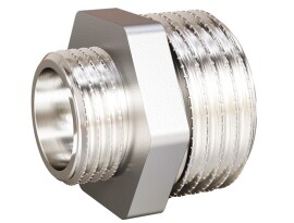 LD Ниппель редукционный НР DN 40x32, 1.1/2"x1.1/4", никелированный