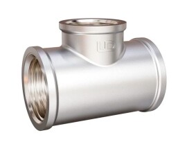 LD Тройник латунный переходной ВР DN 25x15x25, 1"х1/2"х1", никелированный