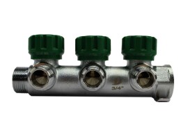 ONE PLUS Коллектор хромированный 3/4"x1/2"х3