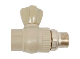 Lammin Кран шаровой радиаторный прямой PP-R PREMIUM 20х1/2" серый