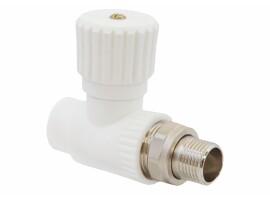 Lammin Вентиль радиаторный прямой PP-R 20х1/2" НР белый