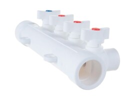 Lammin Коллектор с шаровыми кранами PP-R 25х4 выхода, белый