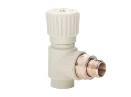 Lammin Вентиль радиаторный угловой PP-R 20х1/2" НР серый