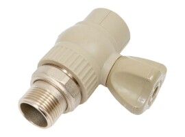 Lammin Кран шаровой радиаторный прямой PP-R PREMIUM 25х3/4" серый