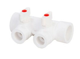 Lammin Коллектор с шаровыми кранами PP-R 25x2 выхода, белый