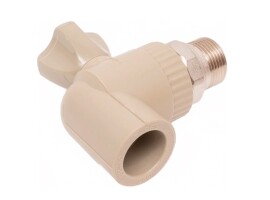 Lammin Кран шаровой радиаторный угловой PP-R PREMIUM 20х1/2" серый
