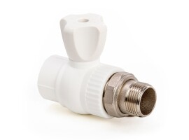 Lammin Кран шаровой радиаторный прямой PP-R PREMIUM 20х1/2" белый