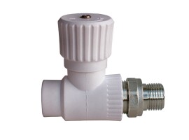 Lammin Вентиль радиаторный прямой PP-R 20х1/2" НР серый