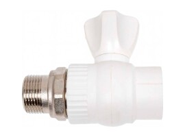 Lammin Кран шаровой радиаторный прямой PP-R PREMIUM 25х3/4" белый
