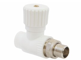 Lammin Вентиль радиаторный прямой PP-R 25х3/4" НР белый
