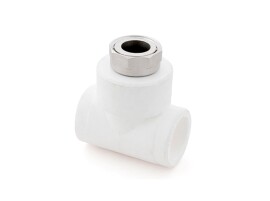 RTP Alpha Тройник с накидной гайкой на штуцере PP-R 20х1/2"х20, белый