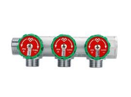 Varmega Коллектор регулирующий VM146, 3/4", на 3 выхода 3/4"ЕК, хромированный