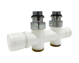 SR Rubinetterie Узел нижнего подключения прямой Tondera 1/2"х3/4"Е Белый