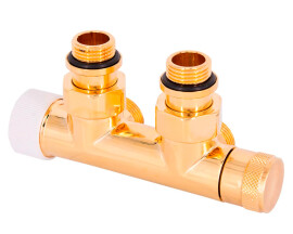 SR Rubinetterie Узел нижнего подключения термостатический угловой Tondera 1/2"х3/4"Е Золото (левый)