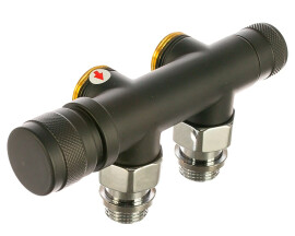 SR Rubinetterie Узел угловой 50 мм, запорный Tondera 1/2"х3/4" Е, цвет черный