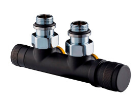 SR Rubinetterie Узел нижнего подключения угловой Tondera 1/2"х3/4"Е Чёрный матовый (правый)