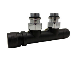 SR Rubinetterie Узел нижнего подключения угловой Tondera 1/2"х3/4"Е Чёрный матовый (левый)