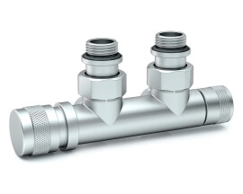 SR Rubinetterie Узел нижнего подключения угловой Tondera 1/2"х3/4"Е Хром матовый (левый)