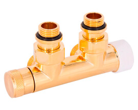 SR Rubinetterie Узел нижнего подключения термостатический угловой Tondera 1/2"х3/4"Е Золото (правый)