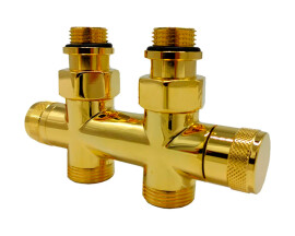 SR Rubinetterie Узел прямой 50 мм, запорный Tondera 1/2”x3/4” Е, цвет золото