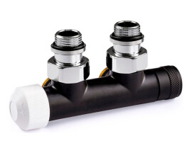 SR Rubinetterie Узел нижнего подключения термостатический угловой Tondera 1/2"х3/4"Е Чёрный матовый (левый)