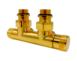 SR Rubinetterie Узел угловой 50 мм, запорный Tondera 1/2”x3/4” Е, цвет золото