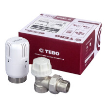 TEBO Термоклапан угловой с термоголовкой М30х1,5 DN 15, ВР-НР 1/2"