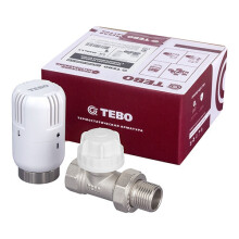 TEBO Термоклапан прямой с термоголовкой М30х1,5 ВН/НАР 1/2"
